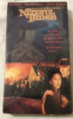 NEEDFUL THINGS(VHS-1993-STEPHEN KING'-NOVEL)ED HARRIS-BONNIE BEDELLA-NEW-SEALED