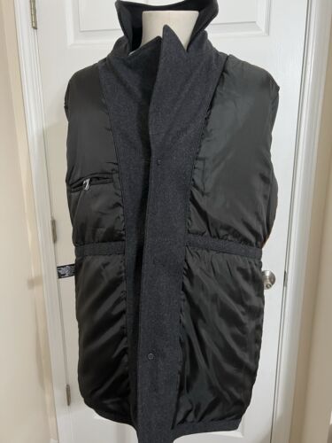 London Fog Black Car Coat Wool Blend Quilted Overcoat MSRP $250 Men's L - Picture 10 of 24