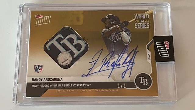 Randy Arozarena - 1/1 - Auto RC - "WS RECORD 9th HR" Topps Now Card #462F