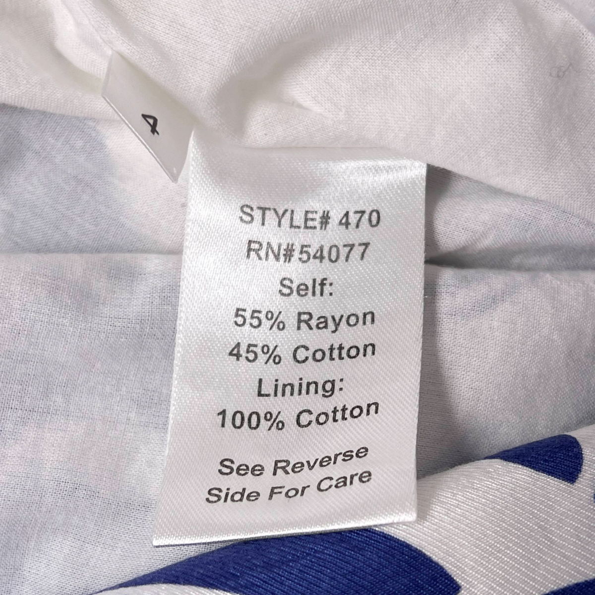 Jupe Ligne A Femme CAbi Taille 12 - Style Art Déco Bleu Et Blanc Tourbillon - Très Bon état