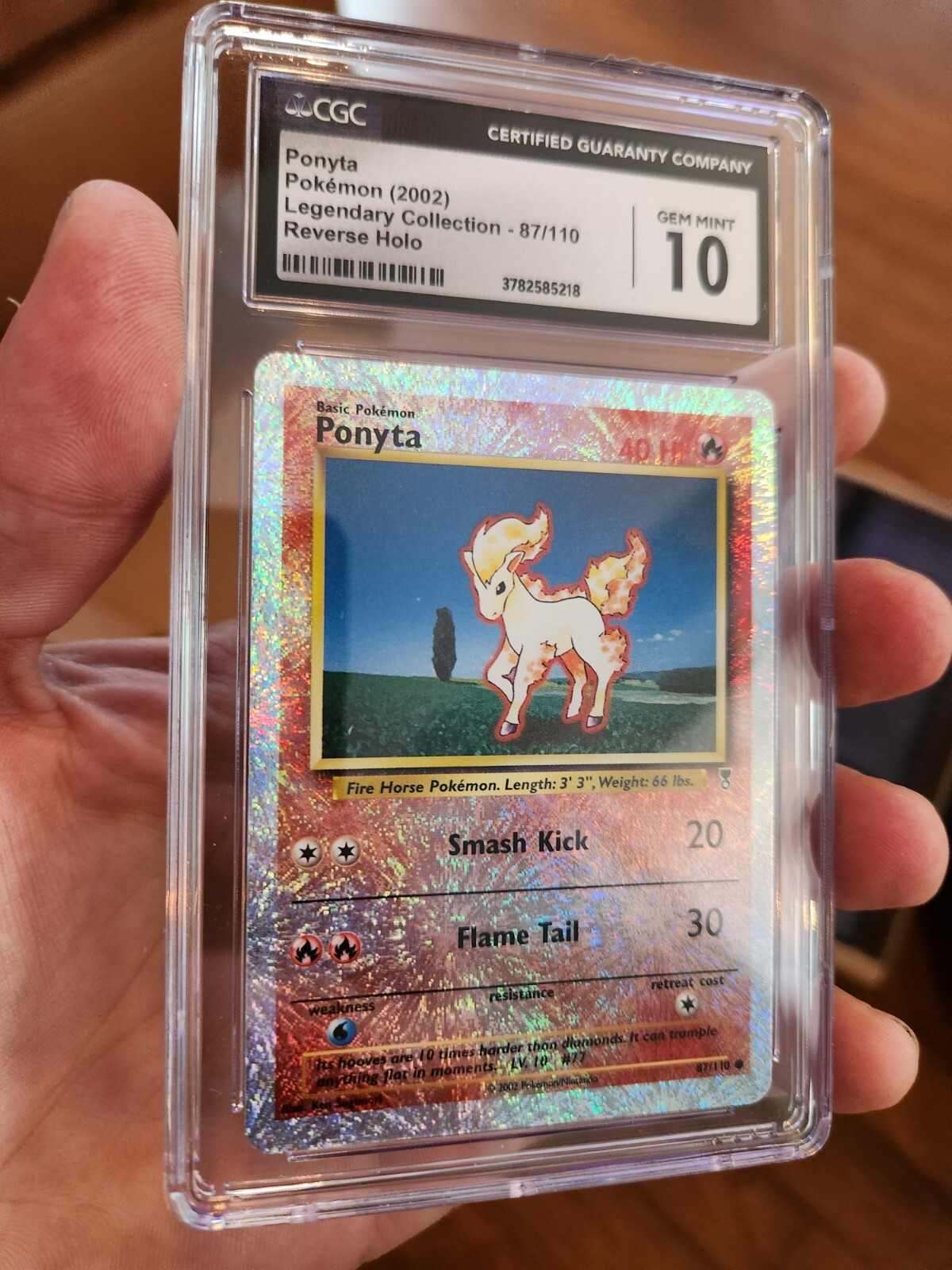 (TOP POP 11) CGC 10 GEM MINT Ponyta 87/110 REVERSE HOLO Legendary Pokemon Card 