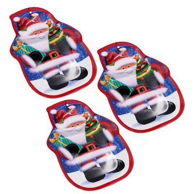 Set of 3 Christmas Santa Serving Tray - Melamine