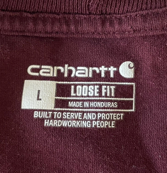 Carhartt T-Shirt Mens Large XL Pocket Tee Loose Fit 100% Cotton 