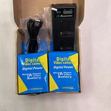 Pack of 2 PowerExtra Digital Video Camera Replacement Battery And Charger New