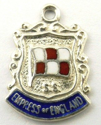 Kaiserin von England Vintage Sterling Silber und Emaille Charm RMS Schiff