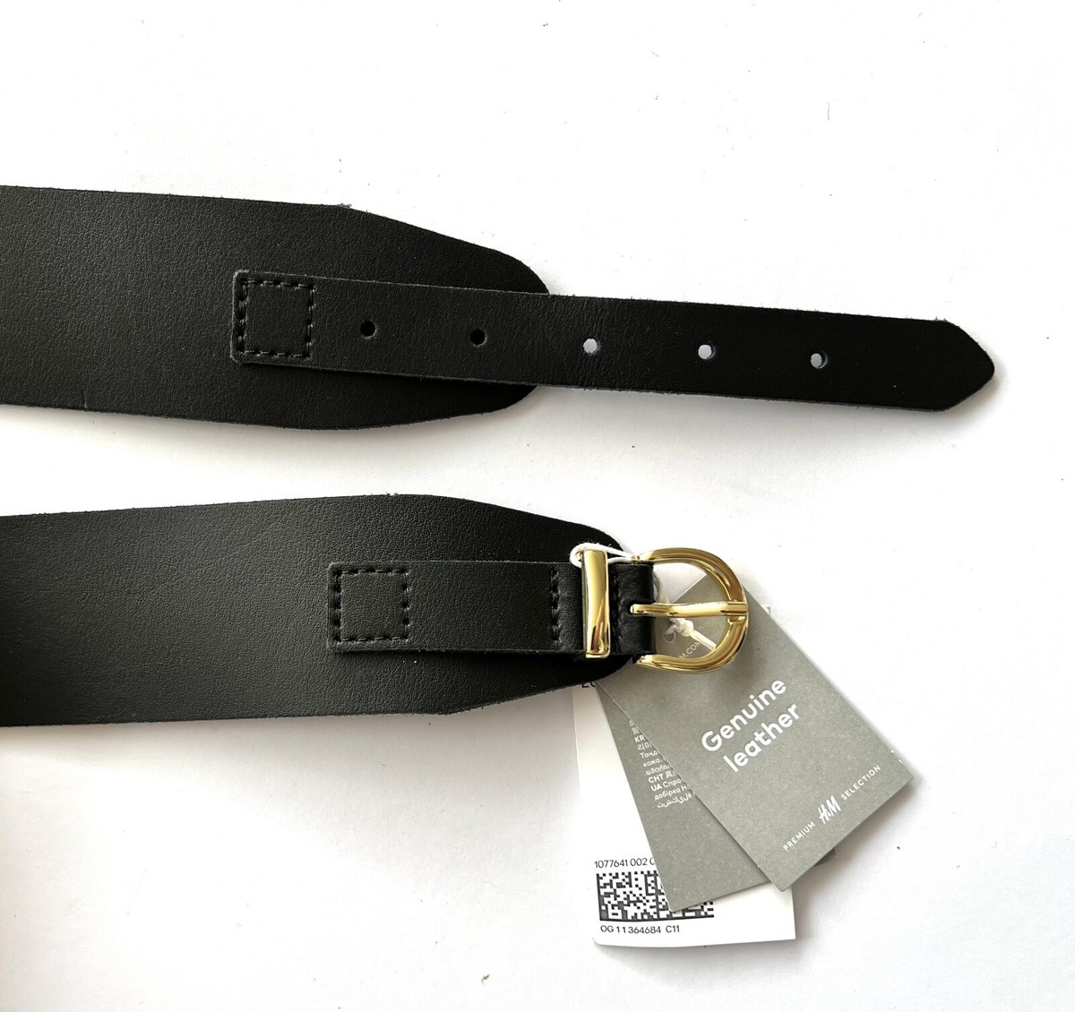 H&M Real LEATHER WIDE WAIST SASH BELT Black PREMIUM  display picture 2