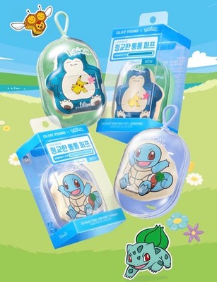 FILLIMILLI x Pokemon Korea Exclusive Makeup Puff Snorlax Squirtle Jigglypuff K-B