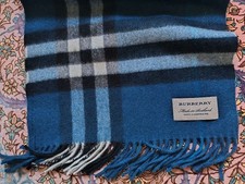 Burberry Cashmere Scarf Shawl Berlin Blue 8039 Authentic Brand Luxury Item