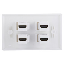 4-Port Buckle Coupler Cover Video HDTV Wall Plate Panel LW