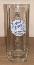 Alter Bierkrug Glaskrug Schlossbrauerei Hofmann Kröblitz - Schwandorf - 0,5 l