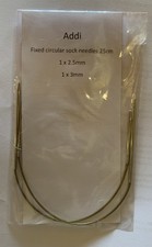 Addi Circular Sock knitting Needles 2.5mm And 3mm Metal 25cm Long