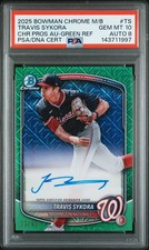 2025 BOWMAN CHROME MEGA BOX PROSPECT GREEN REF TRAVIS SYKORA 33/99 PSA 10 AUTO 8
