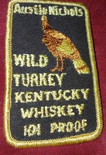 Vtg Whiskey Patch New NOS Austin Nichols Wild Turkey Kentucky 101 Proof RARE 