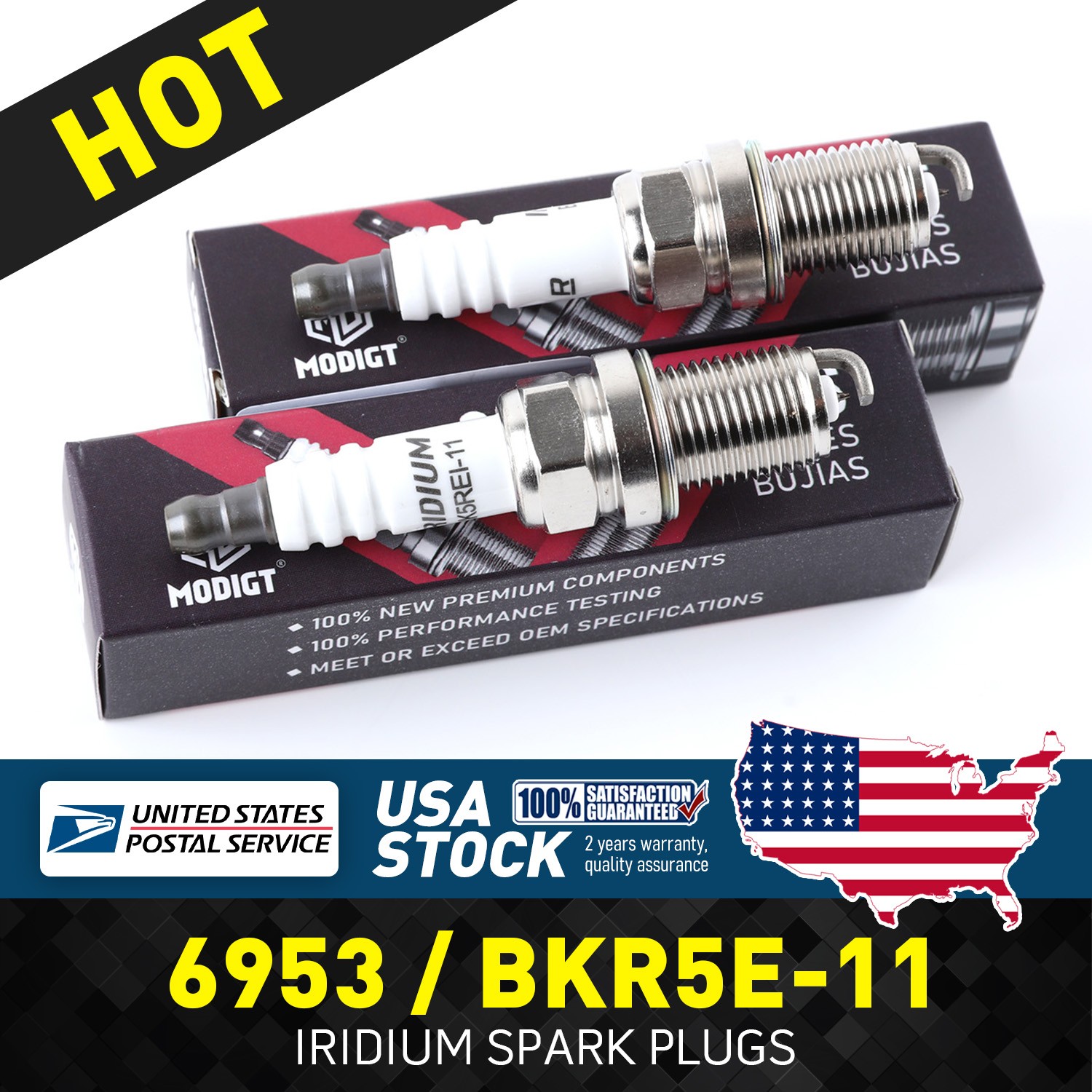 8 Pcs New 6953 BKR5E-11 OEM Iridium Spark Plugs For Chrysler Sebring 1995-2005