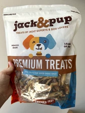 Jack & Pup Chicken Feet Dog Treats, Premium Grade Natural High-Protein, 20 Count