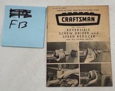 Vintage Craftsman Reversible Screwdriver Speed Reducer Manual Sears