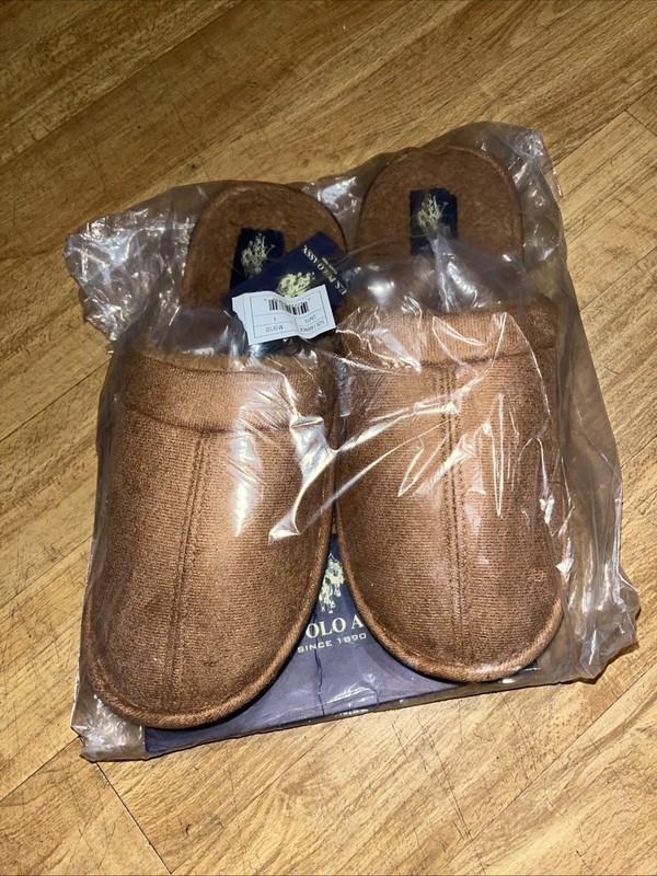 U.S.Polo Assn Mens Slippers 9-10 Indoor/Outdoor, Brand New with Tags Brown