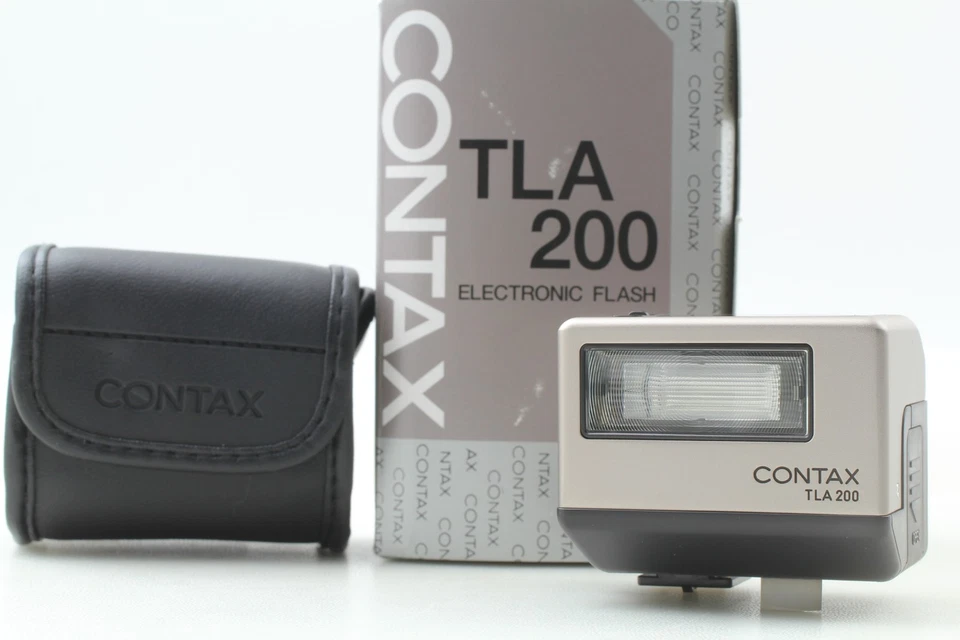 Box [Unused Case] Contax TLA200 Silver Shoe Mount TTL Flash For G1 G2 From JAPAN - Image 3 of 4