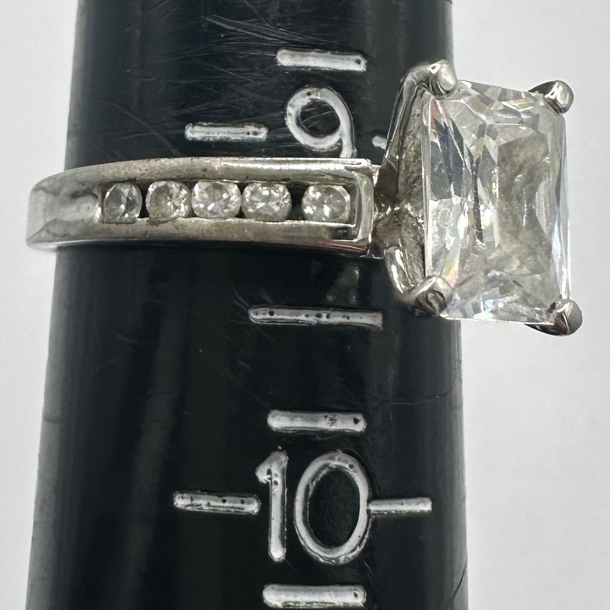 925 sterling silver clear rectangular cubic zirco… - image 4