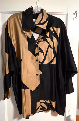 Vintage 80s Penthouse Gallery Catherine Ogust Maxi Tunic Shirt Caftan Dress Plus