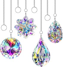 NEW 4Pcs Crystal Suncatchers for Window Hanging Sun Catchers Indoor R