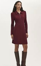 Finery London Lea Ponte Dress Burgundy Size 10 Brand new
