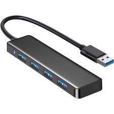 Compact 4-Port USB 3.0 Hub - Perfect for Laptops, Consoles, and Everyday Devices