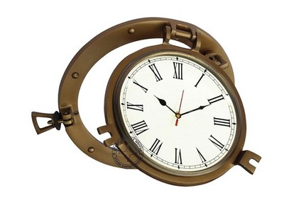 12'' Antique Brass Wall Clock Home Decorative Office Room Bedroom Nautical Time's