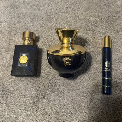 Versace Fragrance Bundle | Dylan Blue Pour Femme 100ml + Cologne + Travel Spray