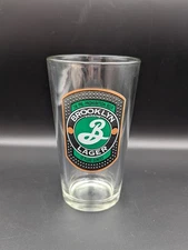 BROOKLYN BREWERY LOGO BEER GLASS RECTANGULAR STAR BACKGROUND