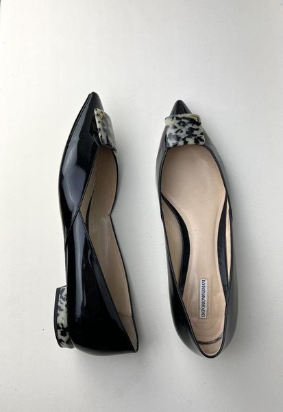 Women Emporio Armani Heels Black Leather 39