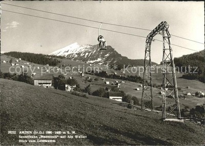 Amden Walensee SG Sesselbahn Mattstock auf Alp Wallau Leistkamm