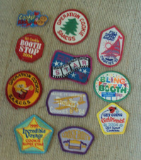 Lot Of 11 Assorted Girl Scout Patches Cookie sales 2004 1995 2016 1994