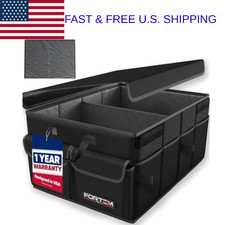 Car Trunk Organizer Foldable Storage Box SUV Non Slip Straps 45L