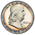 1962 Franklin Silver Half Dollar PCGS PR-67 End Roll Album Toned Toning Toner PF