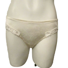 90s Victoria's Secret Gold Label Second Skin Satin Lace Hi Leg Bikini Panties S