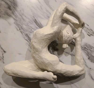 Stretching Woman Figure Resin 6'' Sculpture Home Decor-New (Minor Wear)