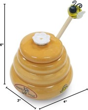Mini olla de miel de cerámica Joie madera abeja en extremo cazo