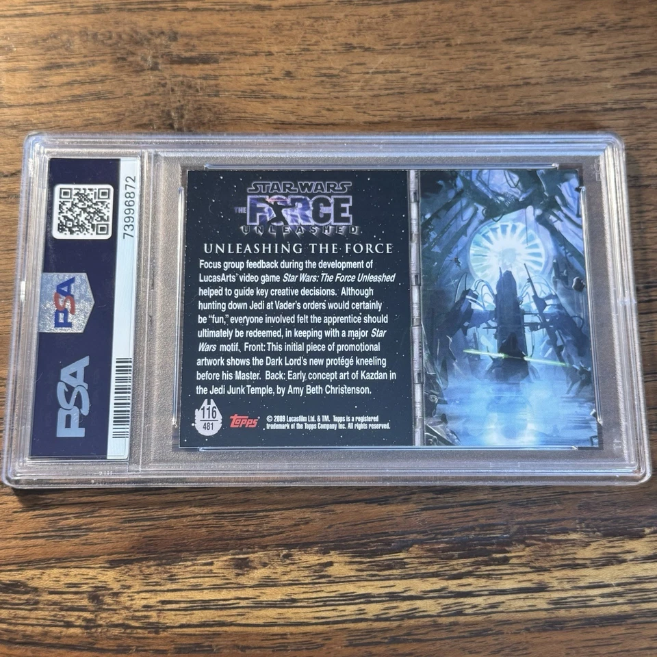 Unleashing the Force 2009 Topps Star Wars Galaxy Series 4 #116 PSA 8 Starkiller - Image 2 of 2