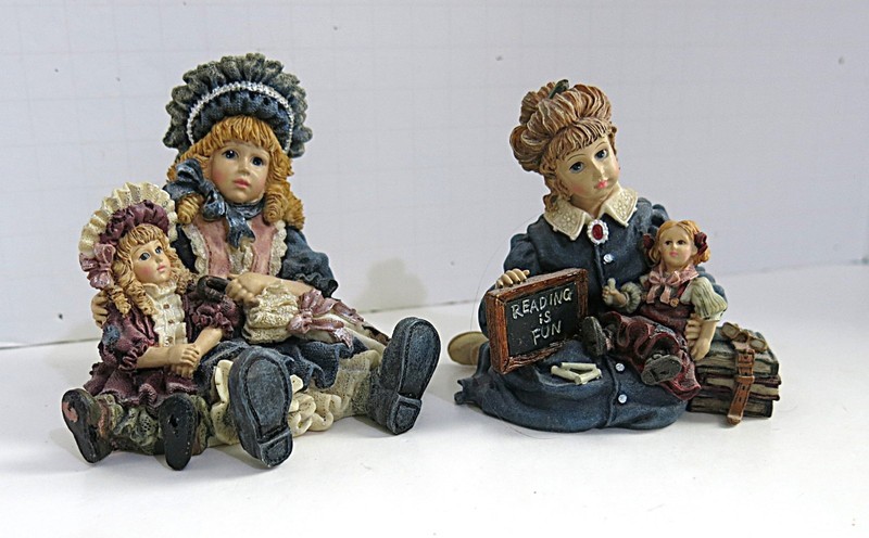 2) Yesterdays' Child BOYDS What is a Friend, Reading is Fun w Doll Figurines