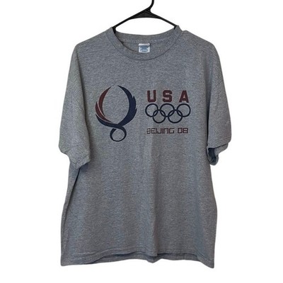 Delta Pro Weight Olympic Games Beijing 2008 Gray T-Shirt Size XL Casual Y2K