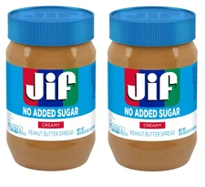 Jif No Added Sugar Creamy Peanut Butter Spread 33.5 Oz. - Smooth Creamy Texture