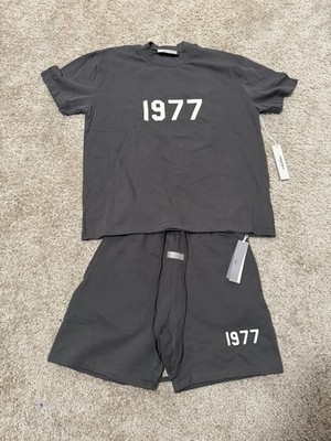 Fear of God Essentials 1977 Iron Logo Jersey T-Shirt and Shorts