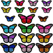 20Pcs Butterfly Iron on Patches, 2 Size Embroidered Sew Applique Repair Patch