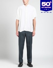 RRP€233 MASON'S Linen Button-Up Shirt Size 3XL White Short Sleeves