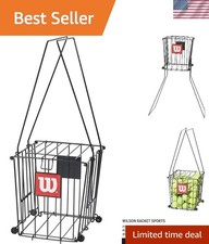 Efficient Tennis Ball Collection Hopper for 90 Balls - Secure  Portable