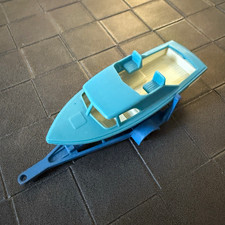 Matchbox Series N99 Bootmodell mit Anh&auml;nger/Trailer, blau/wei&szlig;, Kunststoff