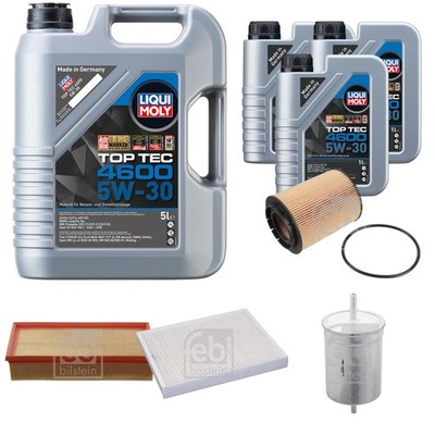 FEBI BILSTEIN Inspektionspaket 8L Liqui Moly Top Tec 4600 5W-30 für VW