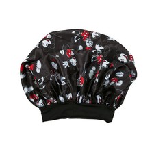 Disney Mickey & Minnie Allover Print Black Satin Bonnet NEW IN BOX!
