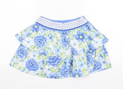 Getragener Damen Minirock mehrfarbig Blumenmuster Polyester Größe 10